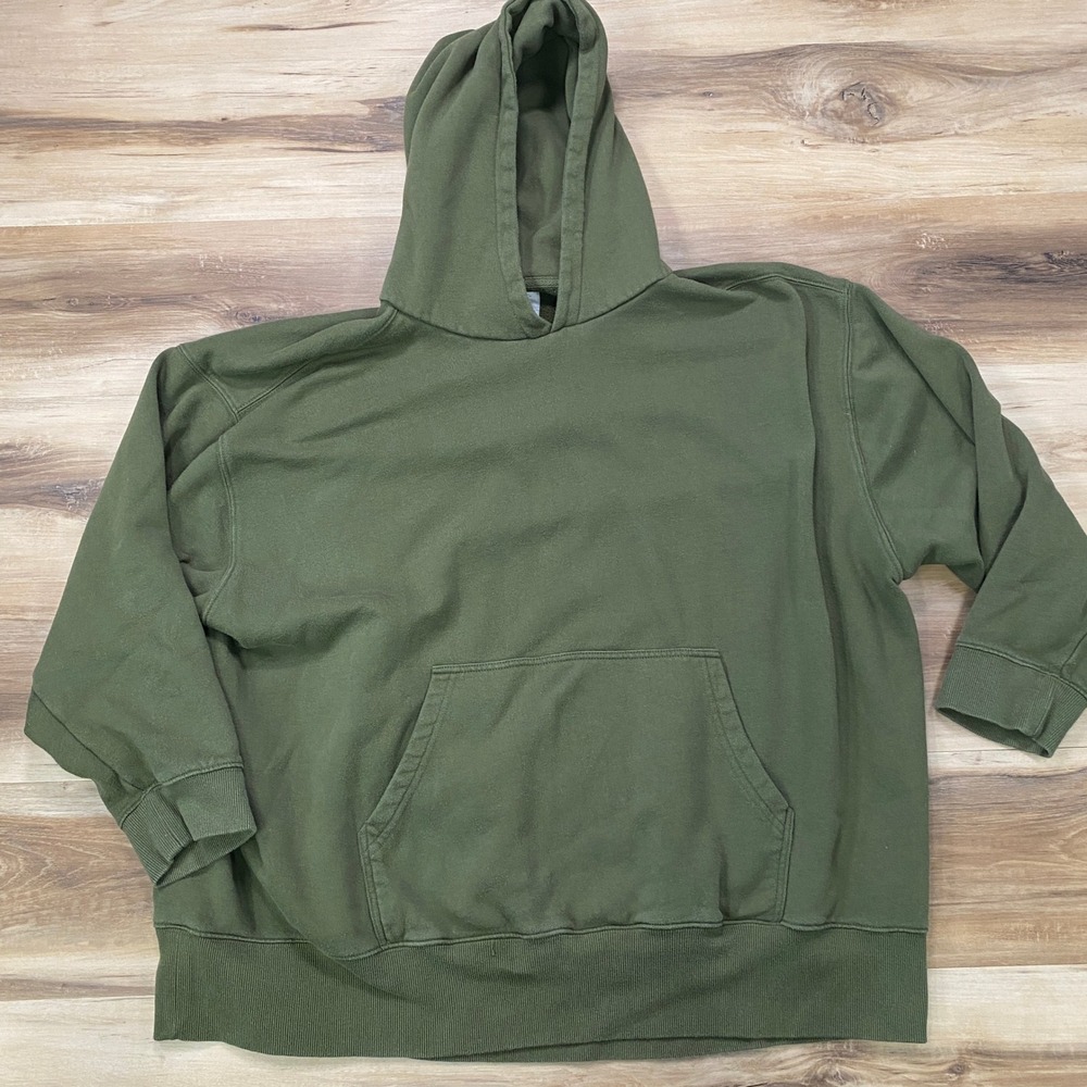Urban Outfitters Hoodie Size L Oversized Fleece Pullover Green Sweatshirt